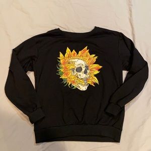 Sunflower skull sweatshirt